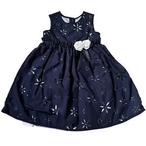 Savannah Blue Lined Midi Girl's Dress Size 3T | 26-8